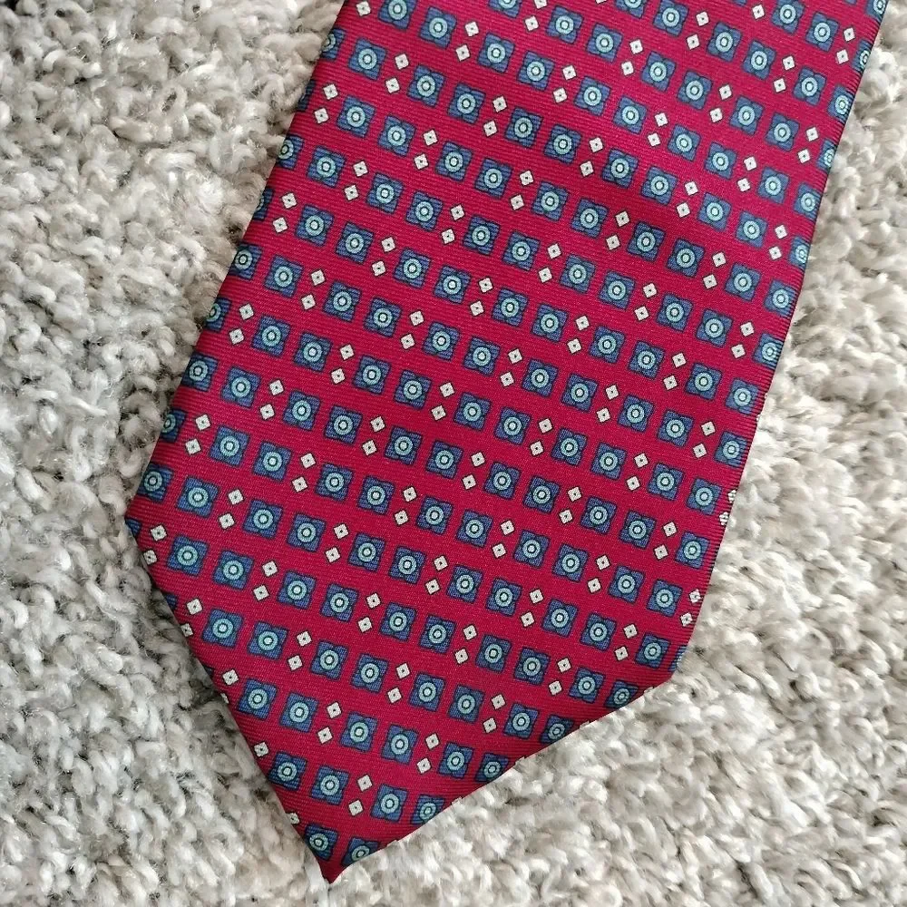Lanvin Silk Red and Blue Men's Tie